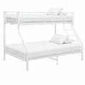 Metall-Etagenbett für Kinder, Schwarz/Weiß, 140x200 cm + 90x200 cm, robustes Hochbett für Kinderzimmer