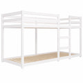 Massivholz Etagenbett für Kinder, 80x200 cm, Weiß, mit Sicherheitsleitplanken