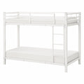 Robustes Metall-Etagenbett für Kinder mit hohem Sicherheitsgeländer, 140x200cm, Weiß