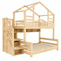 Hochbett für Kinder aus Kiefernholz 90x200/140x200 mit Stauraum